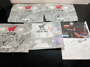 Vtg wwf wrestling autograph lot Wwe Undertaker Foley Shamrock Al Snow W17 - Picture 1 of 11