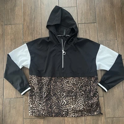 Chaqueta Top Mujer Calvin Klein Leopard Performance Colorblock Capucha Elástica Talla M Foto 1 de 4