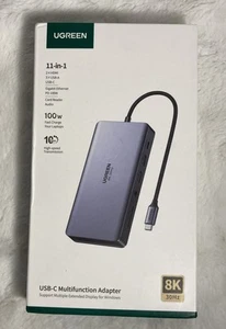 UGREEN USB C 11 in 1 Multiport Adapter with 8K HDMI 100W Fast Charging SEALED - Picture 1 of 9