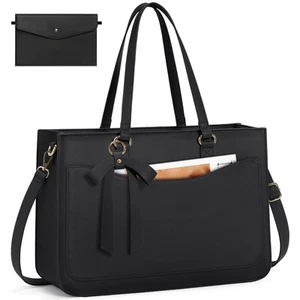 Laptop Bag for Women 15.6 Inch Work Tote Bags Leather Laptop Tote Waterproof ... - Picture 1 of 8