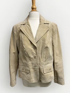 Women’s Tan Suede Blazer Jacket Size XL - Picture 1 of 15