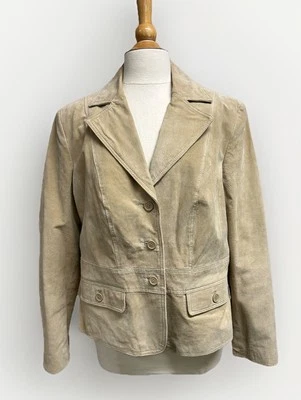 Women’s Tan Suede Blazer Jacket Size XL - Image 1 of 4