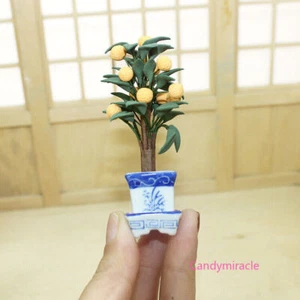 Maßstab 1:12 Puppenhaus Miniatur Topf Keramik Blumentopf Baum Pflanzen Zubehör - Bild 1 von 5
