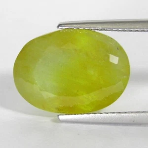 13.54Cts Shimmering Natural Yellow Sapphire Oval Shape Gemstone From Thailand - Picture 1 of 4