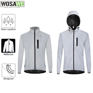 WOSAWE Men Women Windproof Waterproof Cycling Jacket Raincoat Reflective Outdoor - Picture 1 of 24