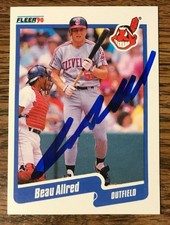 BEAU ALLRED MLB Cleveland Indians 1990 Fleer Autographed Signed #U-88 Card 2