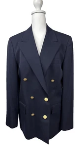 Brooks Brothers dunkelblauer Damen Blazer Gr. 8 Goldknöpfe zweireihig Wolle USA - Bild 1 von 11