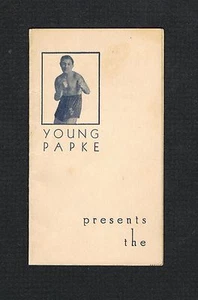 EXTREMELY RARE YOUNG PAPKE business card boxer boxing HARLEM CLUB Los Angeles CA - Picture 1 of 1