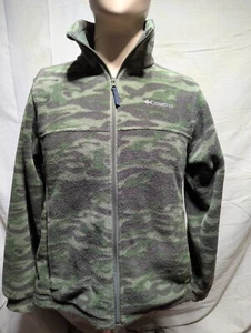 Columbia Boy's Full Zip Fleece Jacket Green Camo Youth 14/16 - Picture 1 of 7