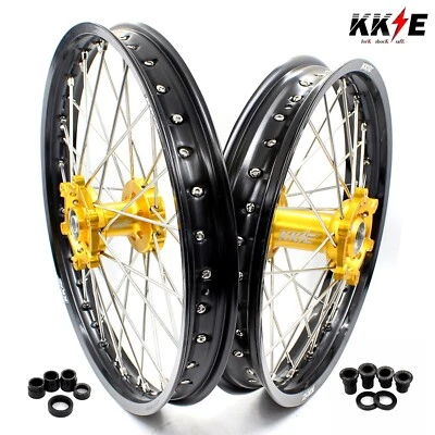 KKE 21/19 MX Dirtbike Wheels Rims For SUZUKI RM125 2001-2007 RM250 2001-2008 — 第 1/4 张图片