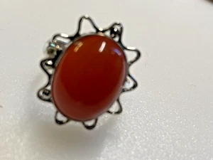 Sterling Silver 925 Ring Carnelian 5.29g Size N1/2 - Picture 1 of 5