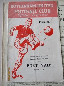 1955-56 Rotherham United v Port Vale D2 27.8.1955 - Picture 1 of 1