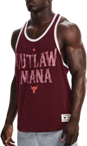Under Armour Project Rock Outlaw Mana Men's Tank Top Gym Training Marron Size M - Picture 1 of 5