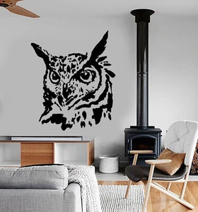 Vinyl Wandtattoo Abstrakt Vogelkopf Eule Fleck Aufkleber (3267ig) - Bild 1 von 3