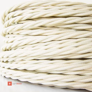 Textilkabel verseilt Elfenbein 3x0.75 mm² aus europäischer Produktion - Bild 1 von 3