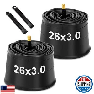 26x3 Fat Bike Inner Tube: Hycline 2-Pack Electric Fat Tire Tubes AV 32mm Schr - Picture 1 of 5