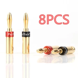 4 Stck./8 Stck. Vergoldet UST Bananenstecker 4 mm Lautsprecherkabel Adapter für Audio Video - Bild 1 von 11