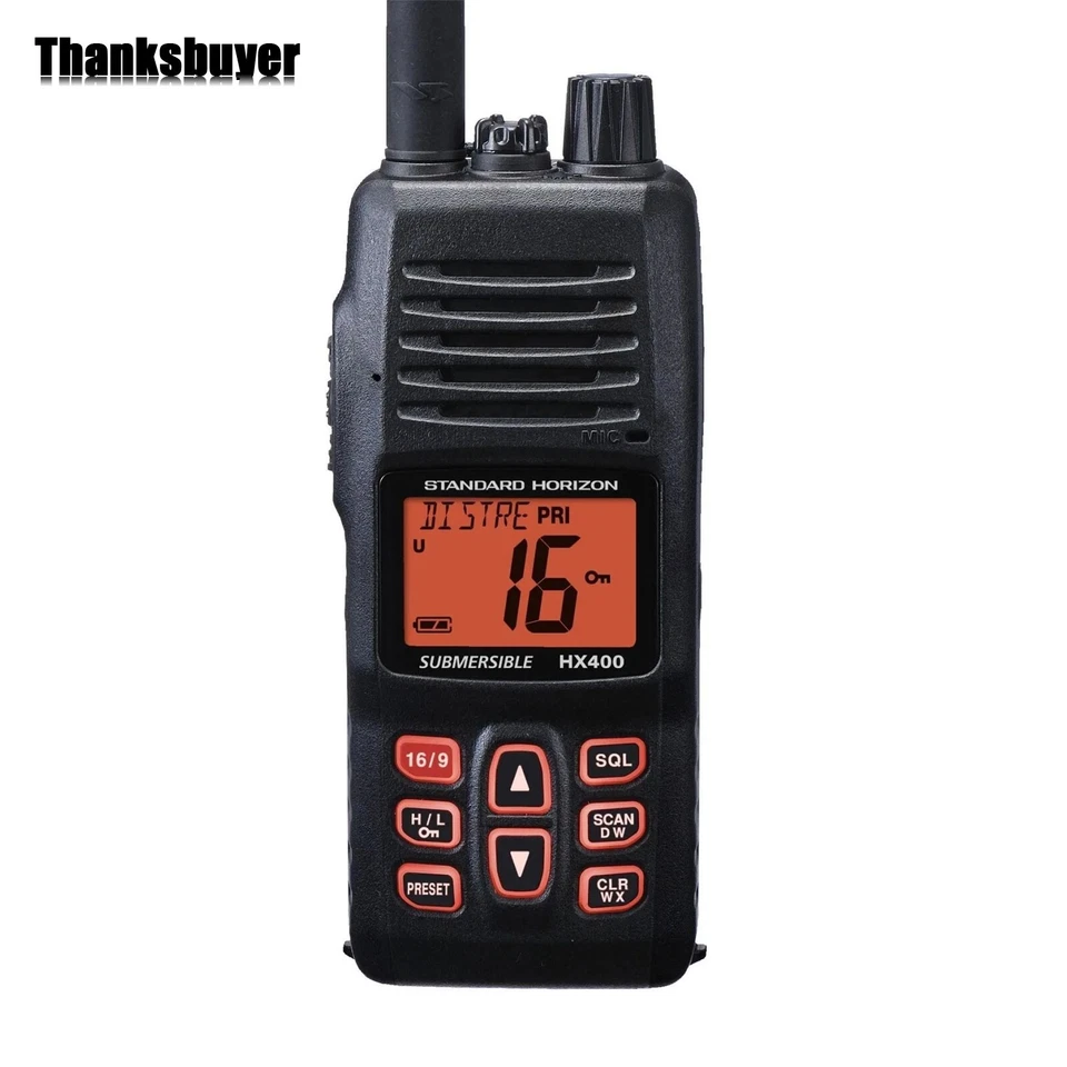 HX400IS Submersible 5W VHF Marine Radio Walkie Talkie with Noise Canceling Mic - Image 1 of 1