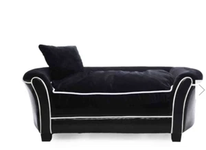 Large ‘Velvet Luxury’ Black & White Premium Orthopedic Pet Sofa - Picture 1 of 2