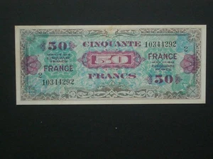 ****Superb 'EF' French Military 1944 50 Franc Banknote - Picture 1 of 6
