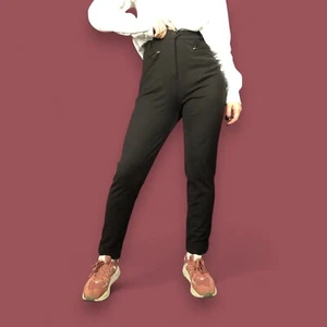 Pantalone donna Hermes vintage anni 80 vita alta lana 42 nero made in France - Foto 1 di 11
