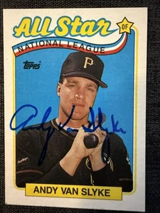Autographed 1989 TOPPS #392 ANDY VAN SLYKE Pittsburgh Pirates card Show w/COA - Picture 1 of 1