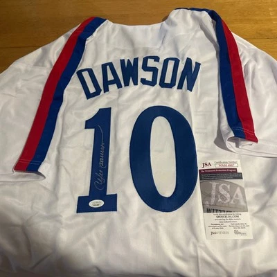 💥HOF ANDRE DAWSON SIGNED💥💥COLORFUL NEW MONTREAL JERSEY💥JSA COA & HOLOGRAM - Image 1 of 4