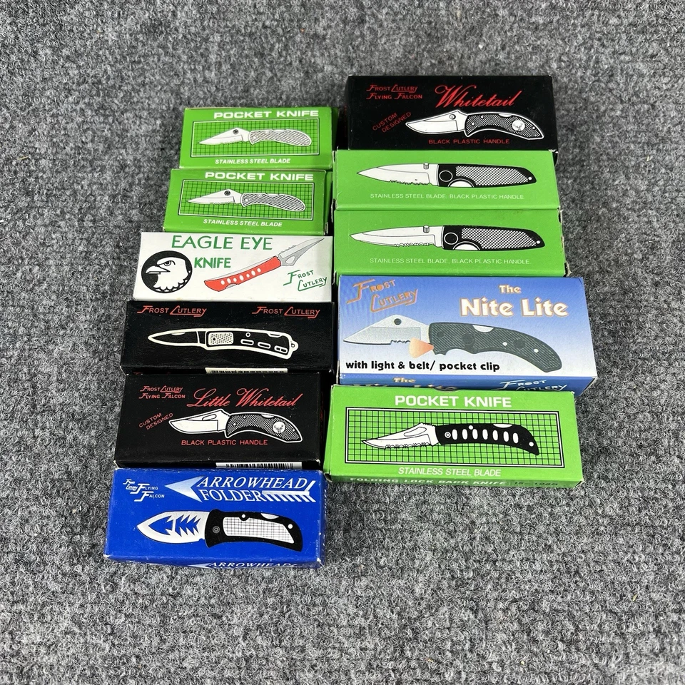 Vintage Pocket Knife Lot of 11 NOS Folding Knives Stainless Steel Blade New - Image 1 of 4