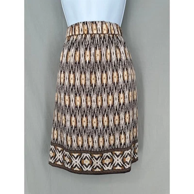 Falda Chicos Mujer Mediana 1 Marrón Hasta la Rodilla Bolsillos Bohemia Ikat Boho Nueva Foto 1 de 4