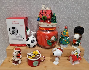 Lote de velas Avon adorno navideño vintage con sello de cacahuetes Snoopy Woodstock - Imagen 1 de 24