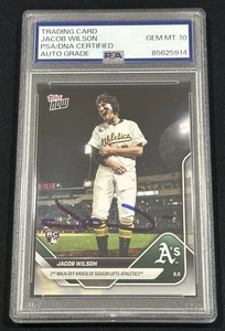 2025 Topps Now #147 Signed Jacob Wilson Autographed A’s Card RC PSA 10 Auto - Picture 1 of 2