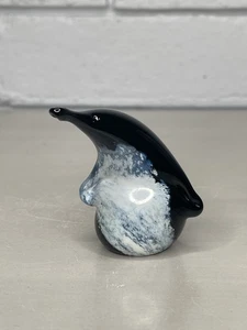 Art Glass Stylised Penguin Figurine Gordon Studio Glassblowers Australia Signed - Picture 1 of 7
