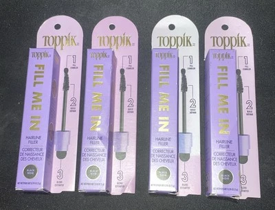 Relleno de línea de cabello Toppik Fill Me In (negro negro) 0,176 oz. Fórmula de larga duración Foto 1 de 4