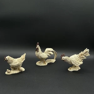 Pete Apsit Three Resin Chickens With Chicks Farmhouse Decor Very Detailed Read - Picture 1 of 24