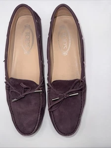 Mocasines de conducción Tods para mujer Gommino púrpura ciruela gamuza EU 41 US 10.5 - Imagen 1 de 13