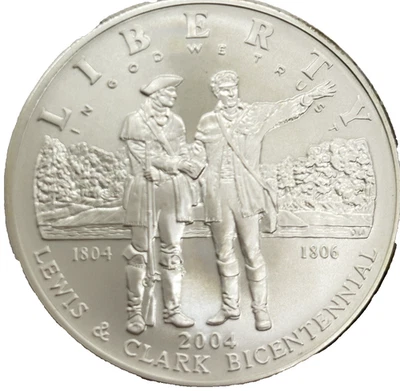 2004-P $1 Proof Lewis & Clark Bicentennial Silver Dollar #14312 - Image 1 of 3