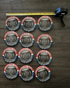 (12) Around the World in 80 Minutes John Glenn Red & Blue Portrait 3 1/2"Buttons - Picture 1 of 2