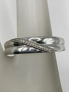 SLIV HOCHWERTIGER massiver 14K Weißgold Diamanten Unisex Ehering Ring 2,7gr. - Bild 1 von 21