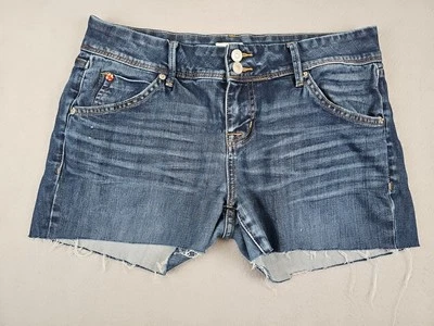 Hudson 切割牛仔裤 32 码蓝色牛仔弹力 3 英寸翻盖口袋 — 第 1/4 张图片