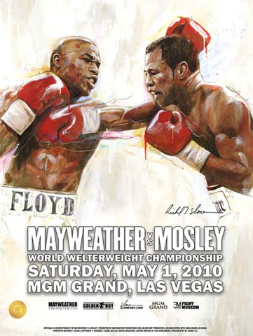 MAYWEATHER vs MOSLEY Official Onsite fight poster by Richard T. Slone Cover
