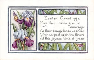 Postal vintage: saludos de Pascua, flores, base de datos de 1910 sin publicar - Imagen 1 de 2