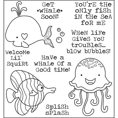 Juego de estampillas de goma BALLENA MEDUSA PEZ BALLENA DE UN TIEMPO PEGADO Darcies JCS205 NUEVO Foto 1 de 4