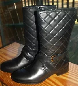 Talbots Black TIA Quilted Leather Boots (BR2216) – Size 7M – NIB - Picture 1 of 12