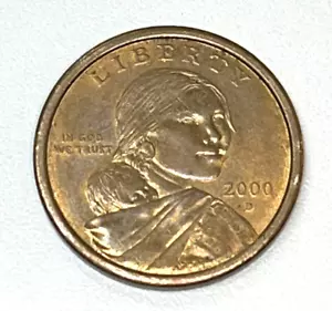 2000 D SACAGAWEA One Dollar Coin US Liberty Gold Color - Picture 1 of 2