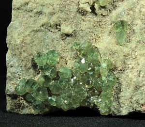 Vibrant Apple Green Demantoid Garnet Crystals in Matrix from Madagascar - Picture 1 of 4