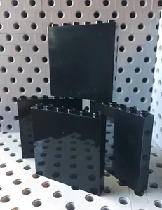 Lego Windows 1x6x5 Black Wall Panel Window Element House Door Lot Of 4 - Picture 1 of 2