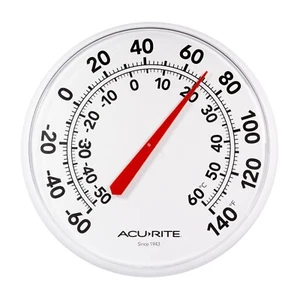 AcuRite Indoor Outdoor Thermometer, 12.5 in Wall Mount with Large Black Numbers - Picture 1 of 4