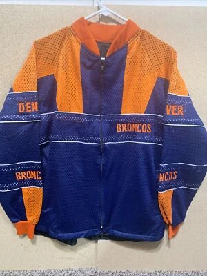 Abrigo Chaqueta Denver Broncos NFL Naranja Azul Para Hombre Talla L Bordado Foto 1 de 4