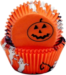 Paper Patterned Cupcake Liners, 50 Count, Orange/Black/White - Picture 1 of 2