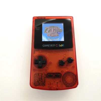 Retrofit Clear Red Game Boy Color GBC Console With High Backlight Backlit LCD - Image 1 of 4